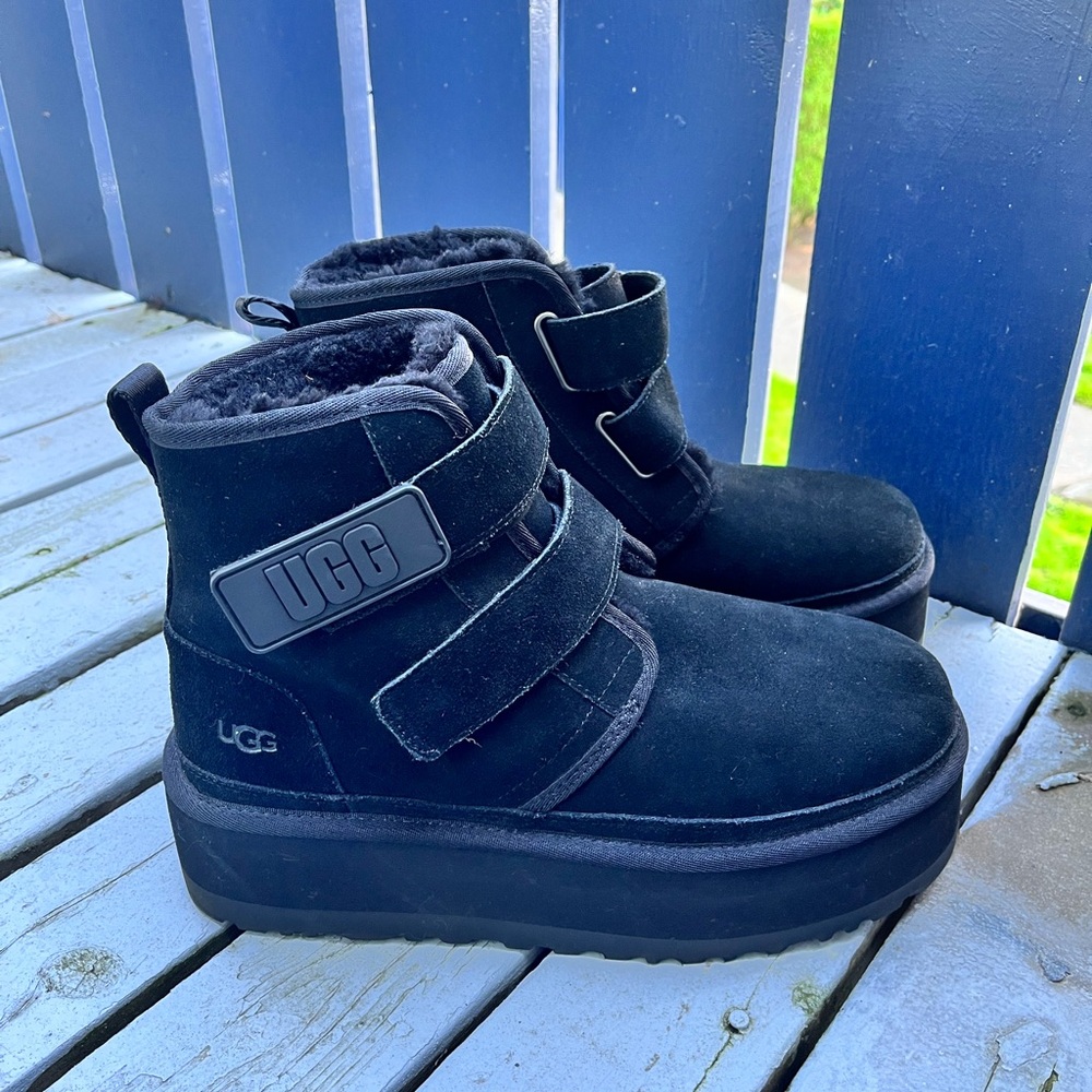 Black Strapped Platform Ugg Boots